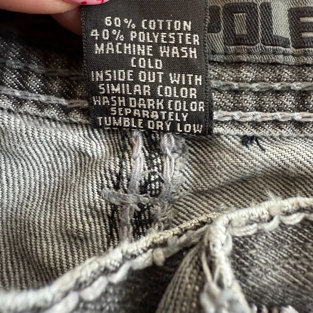 Southpole 5180 Baggy Shorts Men's Gray‎ Denim Mid-Rise Pockets Classic - 32 Y2K
